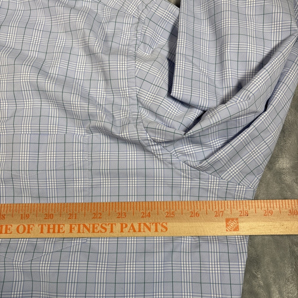 UNTUCKit Shirt Mens 3XLT Tall Blue Green Performance Fit By DXL Stretch - Picture 6 of 8